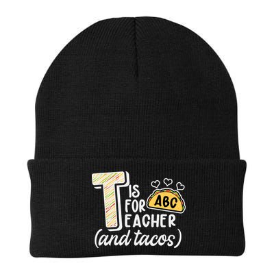 Cute Funny T Is For Teacher And Tacos Beanie