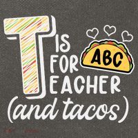 Cute Funny T Is For Teacher And Tacos Cotton Canvas Backpack