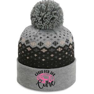 Cheer For The Cure Breast Cancer Awareness Girl Women The Baniff Cuffed Pom Beanie