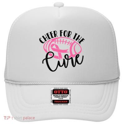 Cheer For The Cure Breast Cancer Awareness Girl Women High Crown Mesh Back Trucker Hat