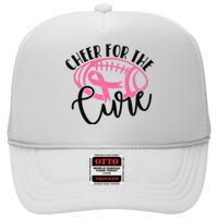 Cheer For The Cure Breast Cancer Awareness Girl Women High Crown Mesh Back Trucker Hat