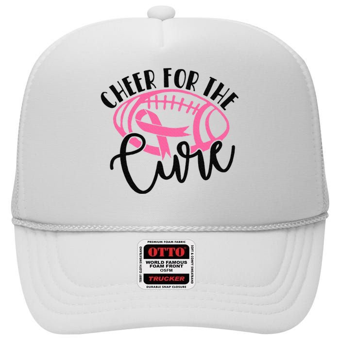 Cheer For The Cure Breast Cancer Awareness Girl Women High Crown Mesh Back Trucker Hat