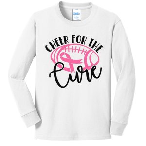 Cheer For The Cure Breast Cancer Awareness Girl Women Kids Long Sleeve Shirt