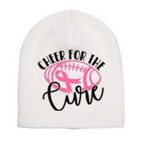 Cheer For The Cure Breast Cancer Awareness Girl Women Short Acrylic Beanie