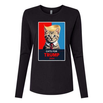 Cats For Trump 2024 Election Womens Cotton Relaxed Long Sleeve T-Shirt