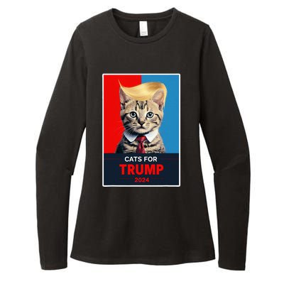 Cats For Trump 2024 Election Womens CVC Long Sleeve Shirt