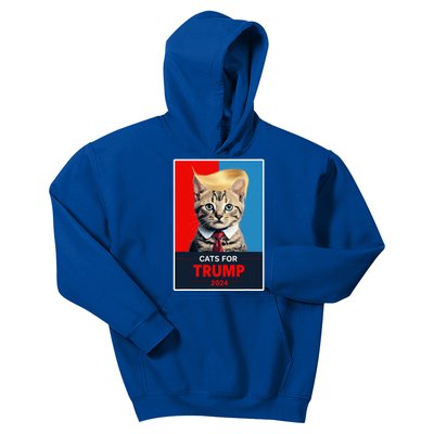 Cats For Trump 2024 Election Kids Hoodie