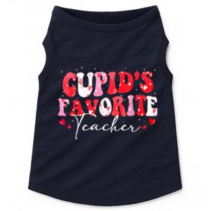 Cupid's Favorite Teacher Groovy Valentines Day Women Doggie Tank