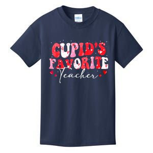 Cupid's Favorite Teacher Groovy Valentines Day Women Kids T-Shirt