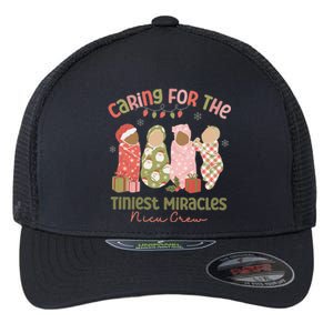 Caring For The Tiniest Miracles Nicu Crew Christmas Nurse Gift Flexfit Unipanel Trucker Cap