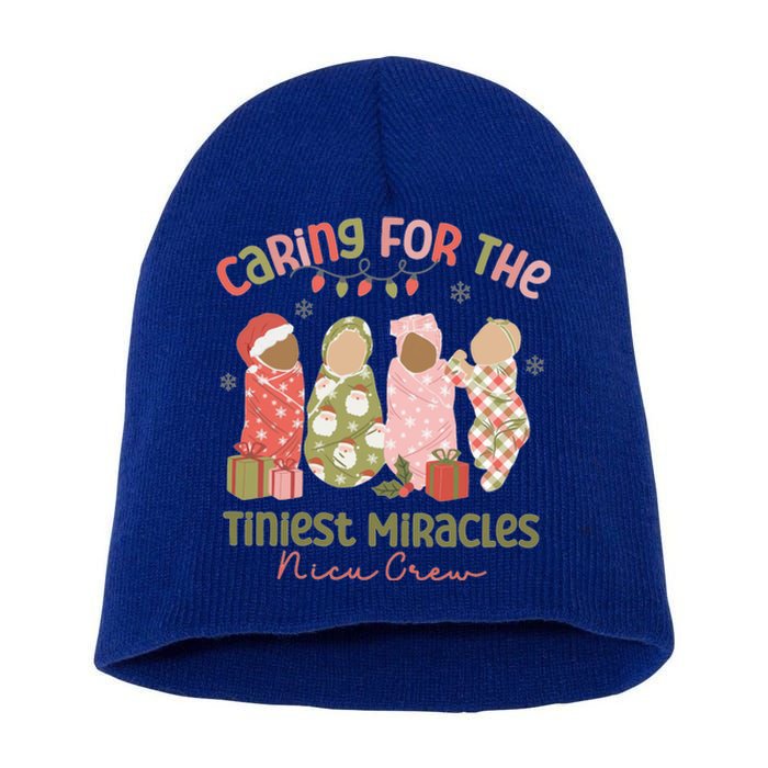 Caring For The Tiniest Miracles Nicu Crew Christmas Nurse Gift Short Acrylic Beanie