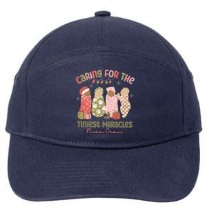 Caring For The Tiniest Miracles Nicu Crew Christmas Nurse Gift 7-Panel Snapback Hat