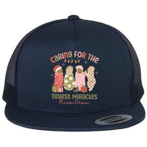 Caring For The Tiniest Miracles Nicu Crew Christmas Nurse Gift Flat Bill Trucker Hat