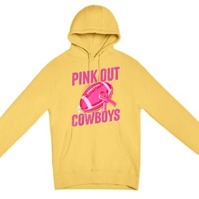 Cowboys Football Tackle Breast Cancer Gift Premium Pullover Hoodie