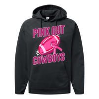 Cowboys Football Tackle Breast Cancer Gift Performance Fleece Hoodie