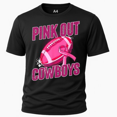 Cowboys Football Tackle Breast Cancer Gift Cooling Performance Crew T-Shirt