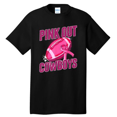 Cowboys Football Tackle Breast Cancer Gift Tall T-Shirt