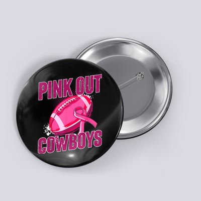 Cowboys Football Tackle Breast Cancer Gift Button