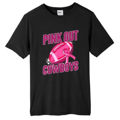 Cowboys Football Tackle Breast Cancer Gift Tall Fusion ChromaSoft Performance T-Shirt