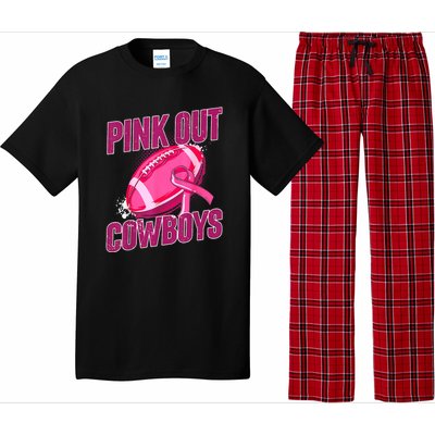 Cowboys Football Tackle Breast Cancer Gift Pajama Set