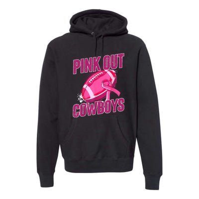 Cowboys Football Tackle Breast Cancer Gift Premium Hoodie