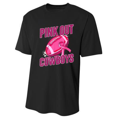 Cowboys Football Tackle Breast Cancer Gift Performance Sprint T-Shirt