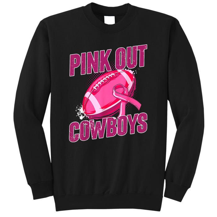 Cowboys Football Tackle Breast Cancer Gift Tall Sweatshirt