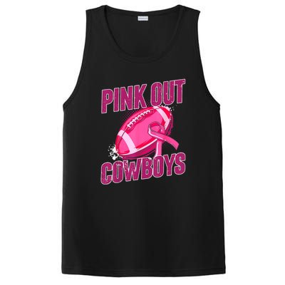 Cowboys Football Tackle Breast Cancer Gift PosiCharge Competitor Tank