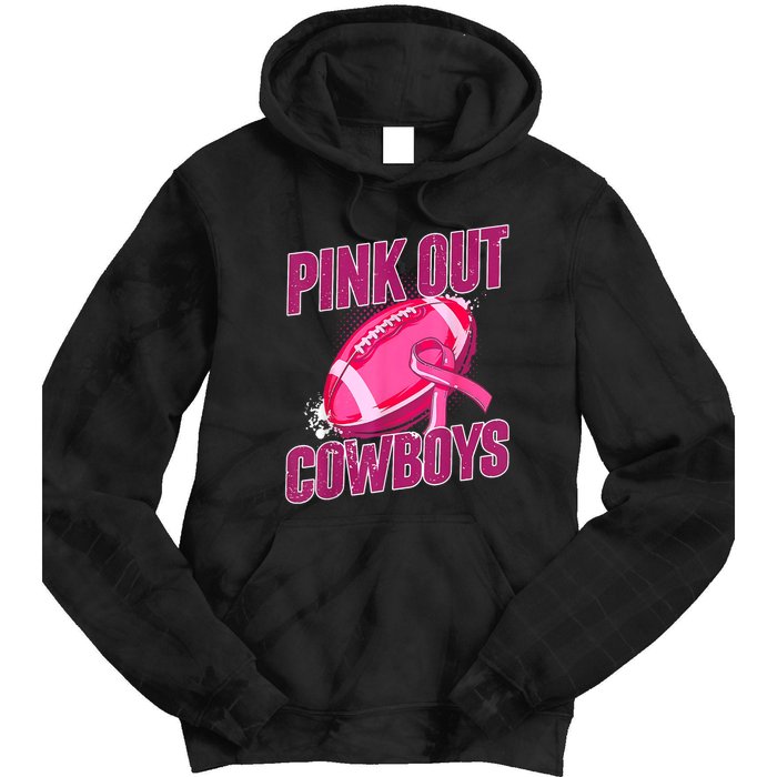 Cowboys Football Tackle Breast Cancer Gift Tie Dye Hoodie