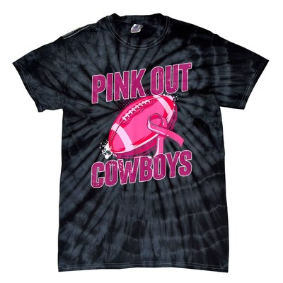 Cowboys Football Tackle Breast Cancer Gift Tie-Dye T-Shirt