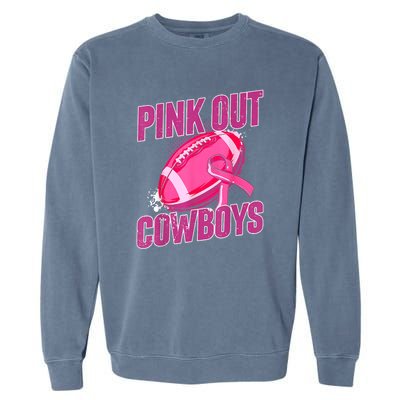 Cowboys Football Tackle Breast Cancer Gift Garment-Dyed Sweatshirt