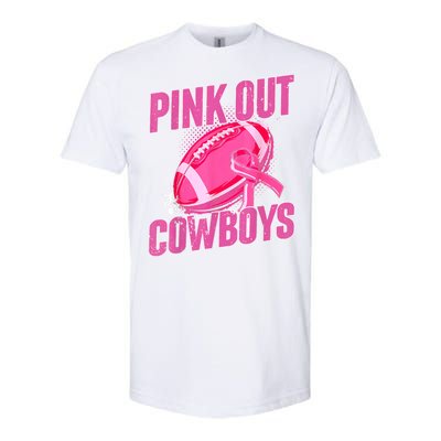 Cowboys Football Tackle Breast Cancer Gift Softstyle CVC T-Shirt