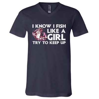 Cool Fishing Trout Angler Bass Fish Hunting V-Neck T-Shirt