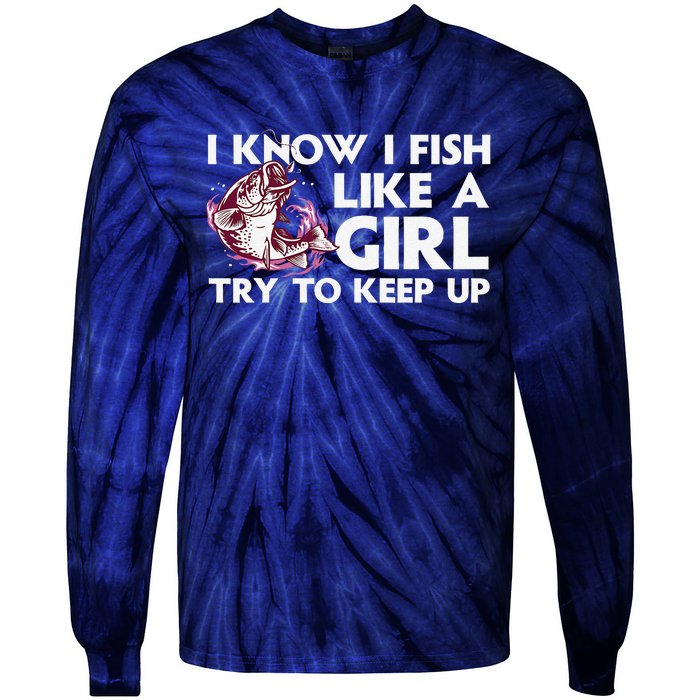 Cool Fishing Trout Angler Bass Fish Hunting Tie-Dye Long Sleeve Shirt