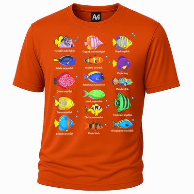 Cute Fishing Types Of Fishes Fish Water Species Gift Cooling Performance Crew T-Shirt