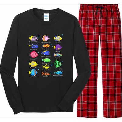 Cute Fishing Types Of Fishes Fish Water Species Gift Long Sleeve Pajama Set