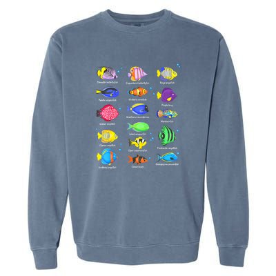 Cute Fishing Types Of Fishes Fish Water Species Gift Garment-Dyed Sweatshirt