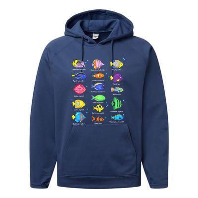 Cute Fishing Types Of Fishes Fish Water Species Gift Performance Fleece Hoodie