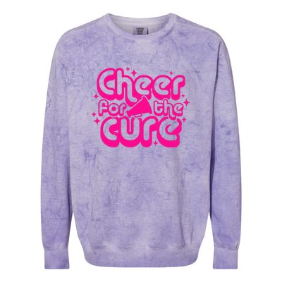 Cheer For The Cure Breast Cancer Awareness Pink Ribbon Gift Colorblast Crewneck Sweatshirt