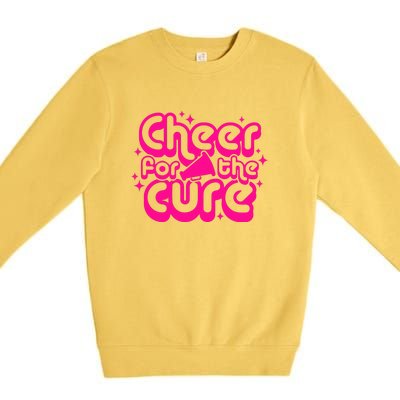 Cheer For The Cure Breast Cancer Awareness Pink Ribbon Gift Premium Crewneck Sweatshirt