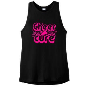 Cheer For The Cure Breast Cancer Awareness Pink Ribbon Gift Ladies PosiCharge Tri-Blend Wicking Tank