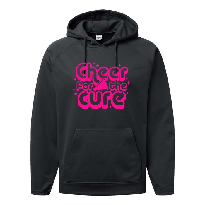 Cheer For The Cure Breast Cancer Awareness Pink Ribbon Gift Performance Fleece Hoodie