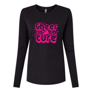 Cheer For The Cure Breast Cancer Awareness Pink Ribbon Gift Womens Cotton Relaxed Long Sleeve T-Shirt