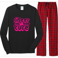 Cheer For The Cure Breast Cancer Awareness Pink Ribbon Gift Long Sleeve Pajama Set