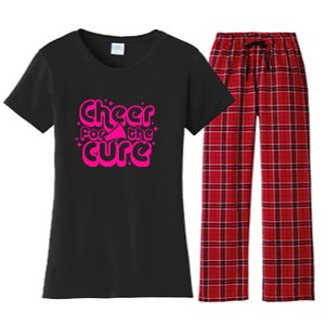 Cheer For The Cure Breast Cancer Awareness Pink Ribbon Gift Women's Flannel Pajama Set