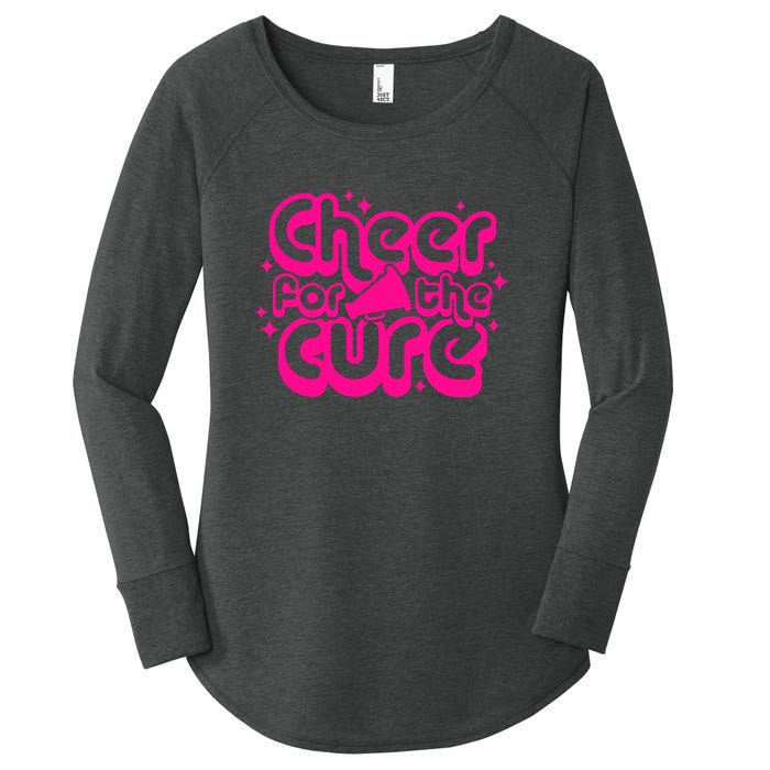 Cheer For The Cure Breast Cancer Awareness Pink Ribbon Gift Women's Perfect Tri Tunic Long Sleeve Shirt