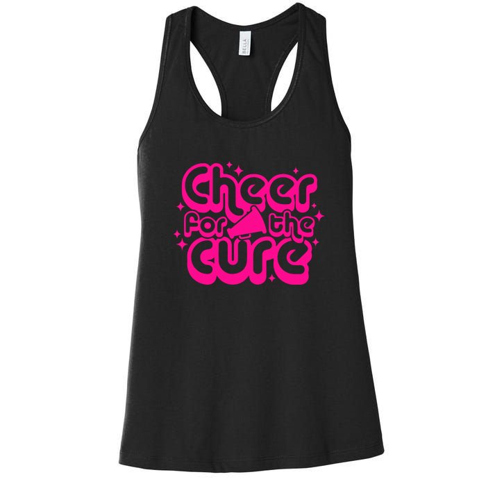 Cheer For The Cure Breast Cancer Awareness Pink Ribbon Gift Women's Racerback Tank