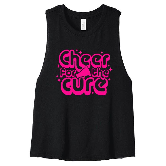 Cheer For The Cure Breast Cancer Awareness Pink Ribbon Gift Women's Racerback Cropped Tank