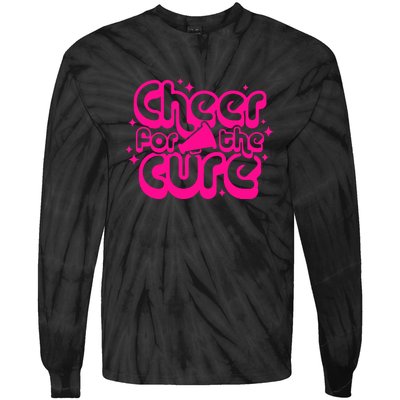 Cheer For The Cure Breast Cancer Awareness Pink Ribbon Gift Tie-Dye Long Sleeve Shirt