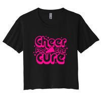 Cheer For The Cure Breast Cancer Awareness Pink Ribbon Gift Women's Crop Top Tee